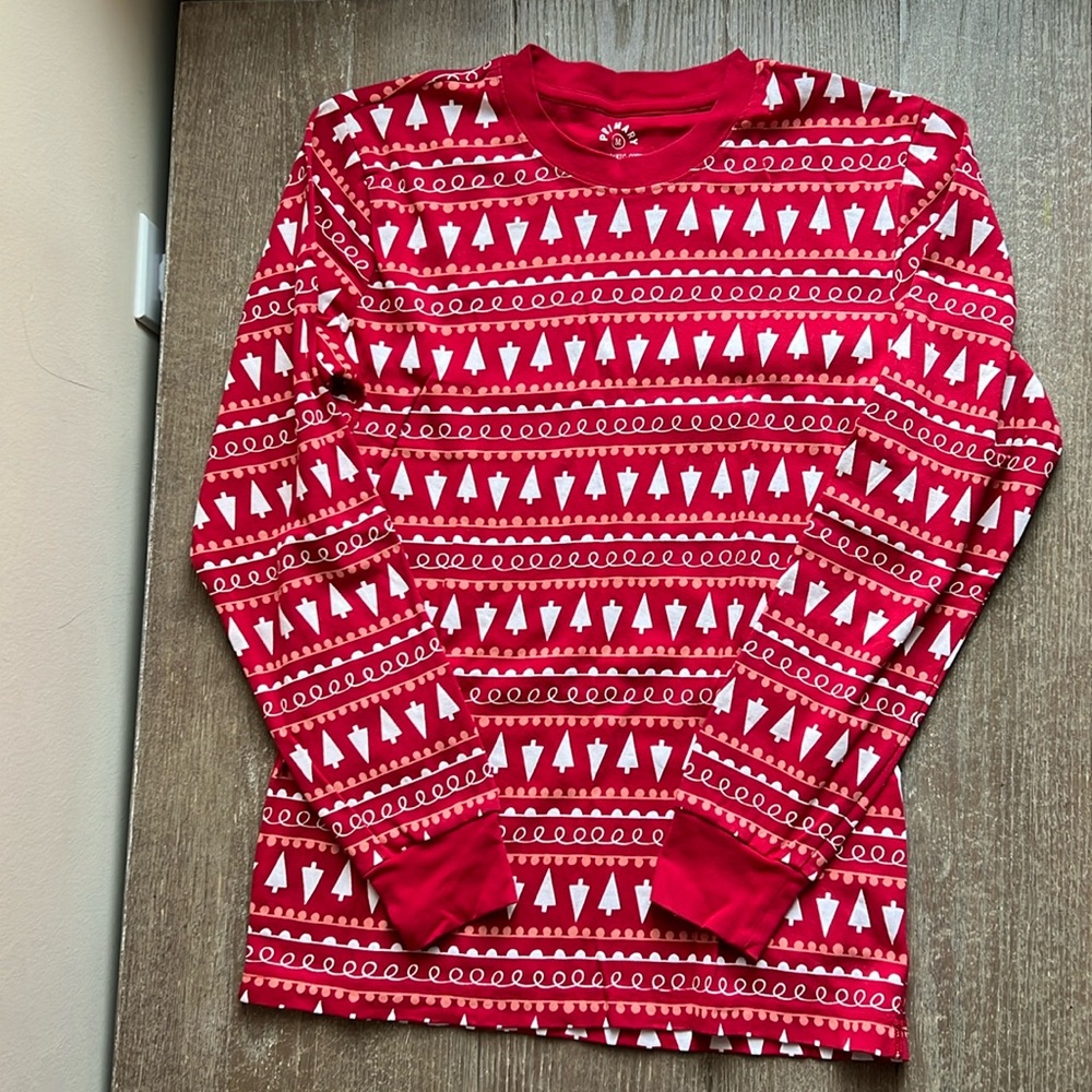 NWOT Primary Adults Organic PJ Top - Tinsel Trees